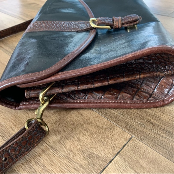 Vintage Black and Croc leather Brahmin Shoulder bag - Picture 5 of 6